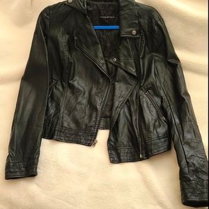 Banana Republic Black feaux leather jacket (M)